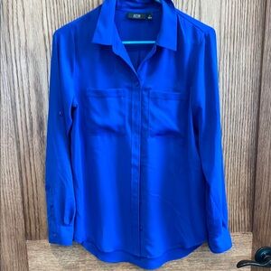 Vibrant Blue Long Sleeve Blouse